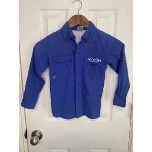 Prodoh Kids Original Fishing Shirt Boys Size 5 Blue Long Sleeve Vented UPF